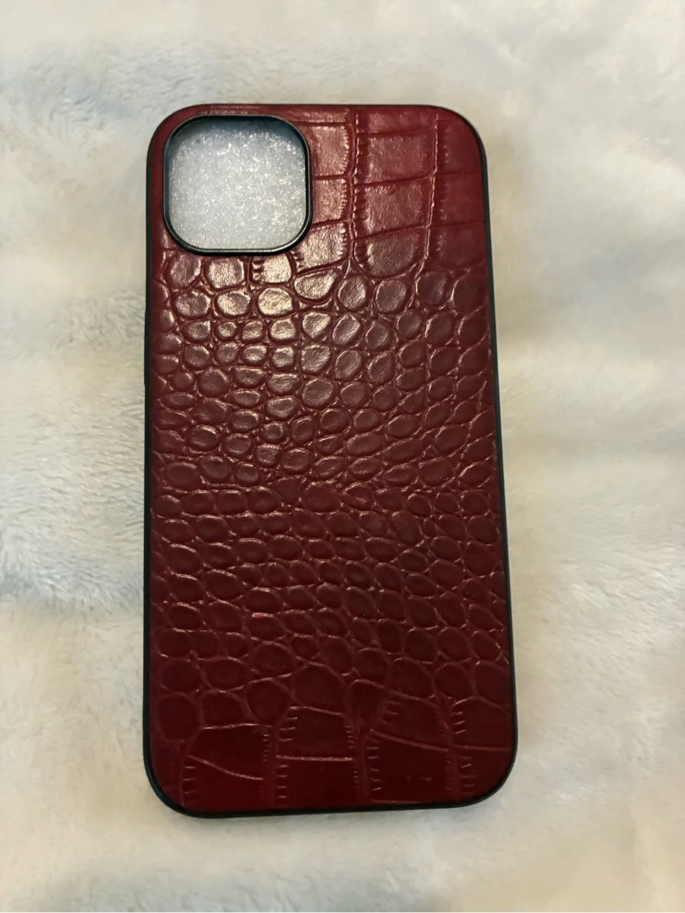 Red Leather iPhone Case for iPhone 16 15 14 13 Pro Max,